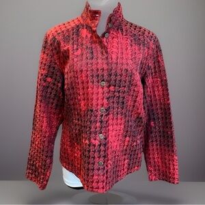 CHICO'S Red and Black Dressy Jacket Blazer